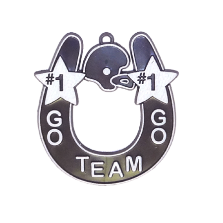 Go Team Horseshoe - 2.75" - Black/White - 1 pc. pkg.