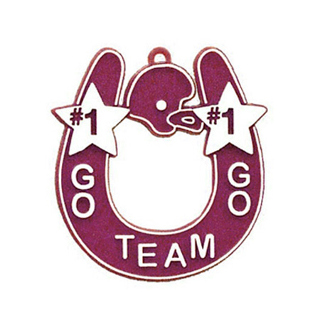 Go Team Horseshoe - 2.75" - Burgundy/White - 1 pc. pkg.