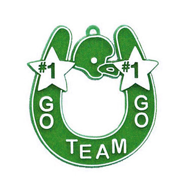 Go Team Horseshoe - 2.75" - Emerald/White - 1 pc. pkg.