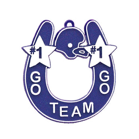 Go Team Horseshoe - 2.75" - Navy/White - 1 pc. pkg.