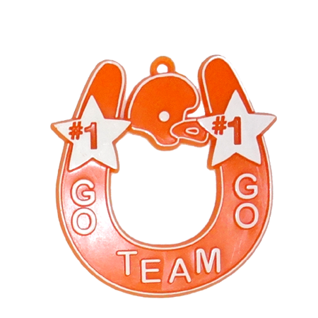 Go Team Horseshoe - 2.75" - Orange/White - 1 pc. pkg.