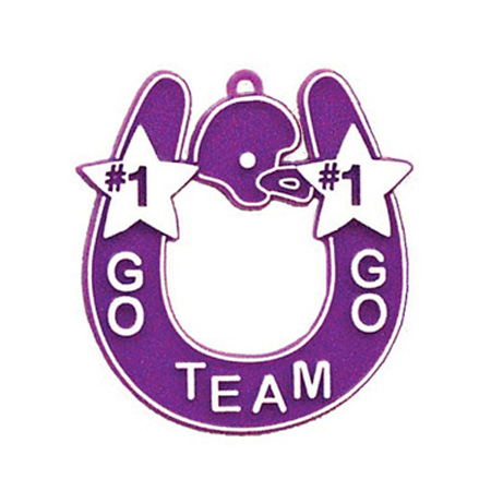 Go Team Horseshoe - 2.75" - Purple/White - 1 pc. pkg.