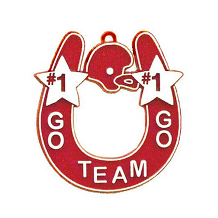 Go Team Horseshoe - 2.75" - Red/White - 1 pc. pkg.