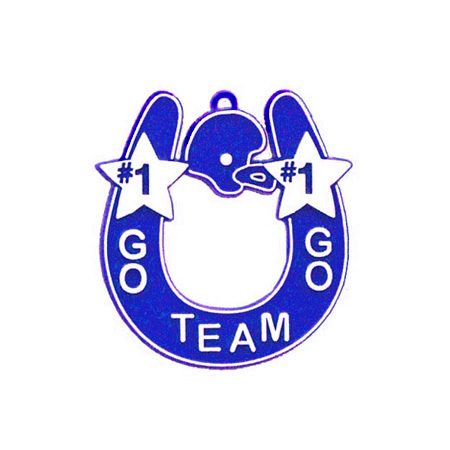 Go Team Horseshoe - 2.75" - Royal/White - 1 pc. pkg.