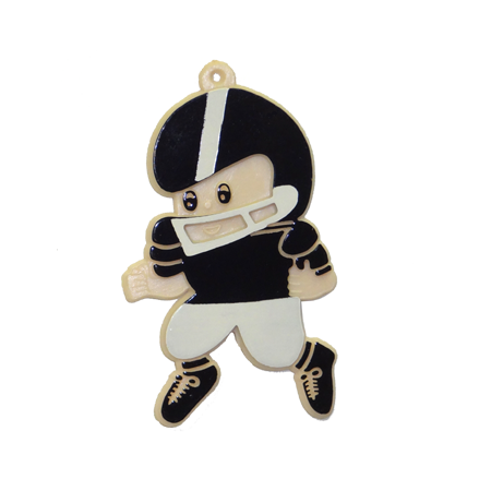 Football Player - 2.25" - Black/White - 1 pc. pkg.