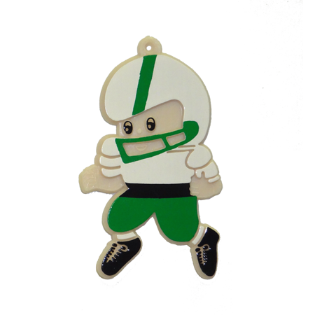 Football Player - 2.25" - Emerald/White - 1 pc. pkg.