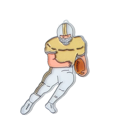 Running Football Player - 3.5" - White/Gold - 12 pc. pkg.