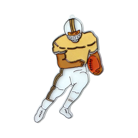 Running Football Player - 3.5" - White/Gold - Brown Skin Tone - 2 pc. pkg.