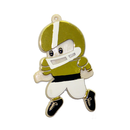 Football Player - 2.25" - White/Metallic Gold - 1 pc. pkg.
