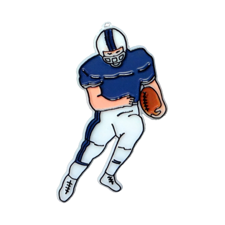 Running Football Player - 3.5" - White/Navy - 2 pc. pkg.