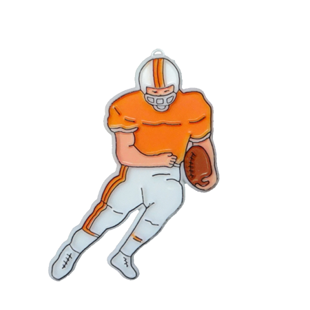 Running Football Player - 3.5" - White/Orange - 12 pc. pkg.