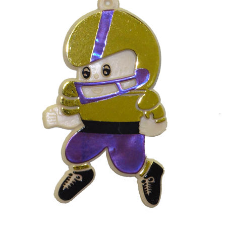 Football Player - 2.25" - Purple/Metallic Gold - 1 pc. pkg.
