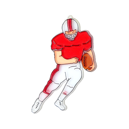 Running Football Player - 3.5" - White/Red - 12 pc. pkg.