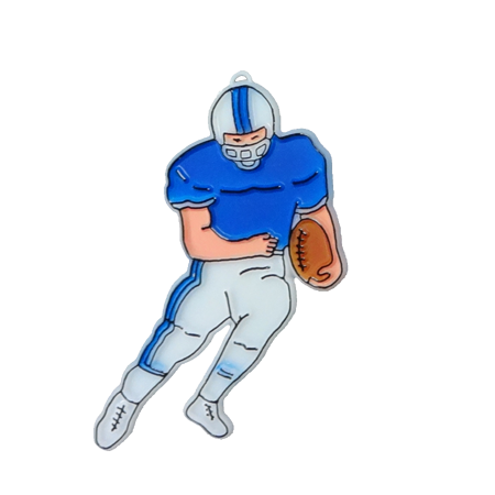 Running Football Player - 3.5" - White/Royal - 2 pc. pkg.