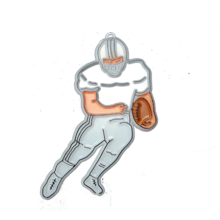 Running Football Player - 3.5" - White/Silver - 2 pc. pkg.