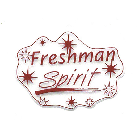 Freshman Spirit Charm - 3.5" - White/Burgundy - 1 pc. pkg.
