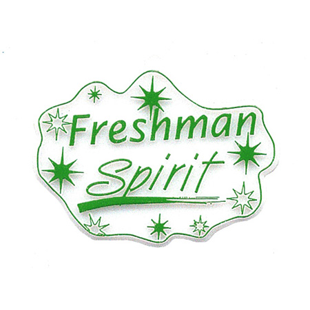 Freshman Spirit Charm - 3.5" - White/Emerald - 1 pc. pkg.