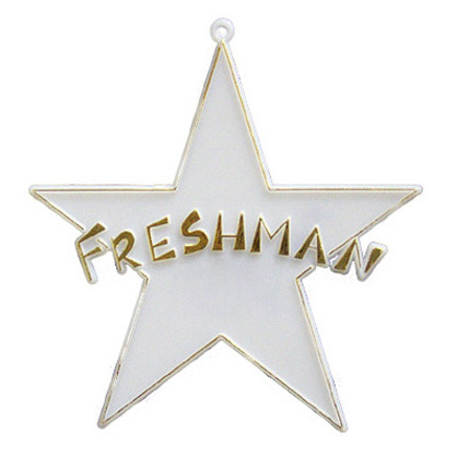 Freshman Star - 4" - White/Metallic Gold - 2 pc. pkg.