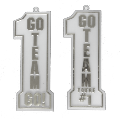 Go Team Duo - 4" - White/Metallic Silver - 2 styles per pkg.