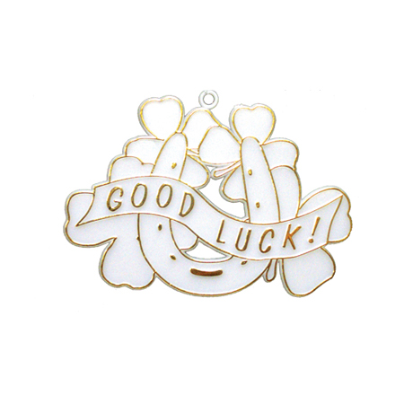 Good Luck Combo - 3.5" - White/Metallic Gold - 1 pc. pkg.