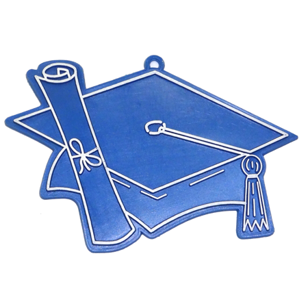 Graduation Cap - 3.75" - Royal/White - 2 pc. pkg.