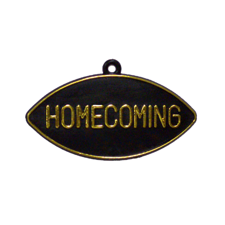 Homecoming Charm - 2.25" - Black/Metallic Gold - 24 pc. pkg.