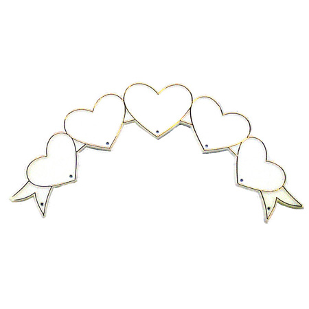 Heart Arch - 4.5" - White/Metallic Gold - 1 pc. pkg.