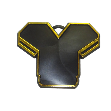 Jersey Charm - 2.75" - Black/Metallic Gold - 2 pc. pkg.