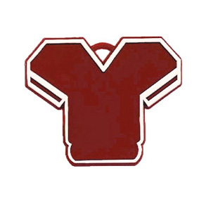 Jersey Charm - 2.75" - Burgundy/White - 12 pc. pkg.