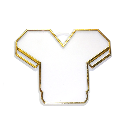 Jersey Charm - 2.75" - White/Metallic Gold - 12 pc. pkg.