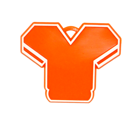 Jersey Charm - 2.75" - Orange/White - 12 pc. pkg.