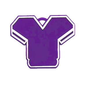 Jersey Charm - 2.75" - Purple/White - 2 pc. pkg.