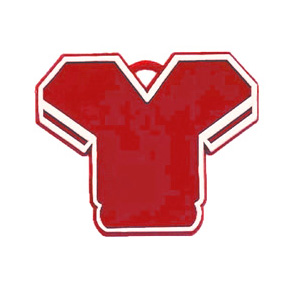 Jersey Charm - 2.75" - Red/White - 12 pc. pkg.