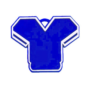 Jersey Charm - 2.75" - Royal/White - 2 pc. pkg.