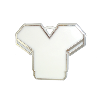 Jersey Charm - 2.75" - White/Metallic Silver - 2 pc. pkg.