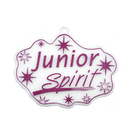 Junior Spirit Charm - 3.5" - White/Burgundy - 1 pc. pkg.