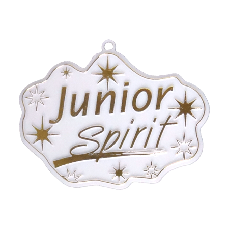 Junior Spirit Charm - 3.5" - White/Metallic Gold- 1 pc. pkg.