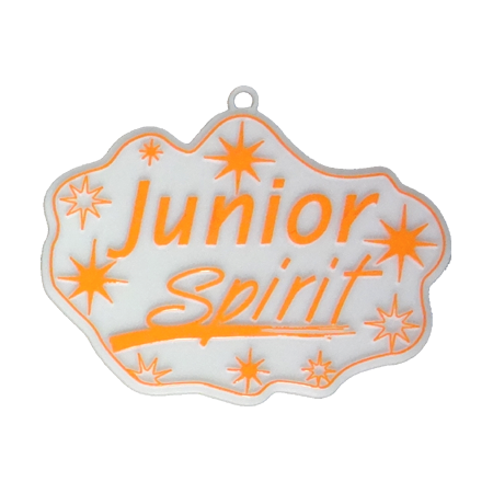 Junior Spirit Charm - 3.5" - White/Orange - 1 pc. pkg.