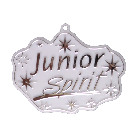 Junior Spirit Charm - 3.5" - White/Metallic Silver- 1 pc. pkg.