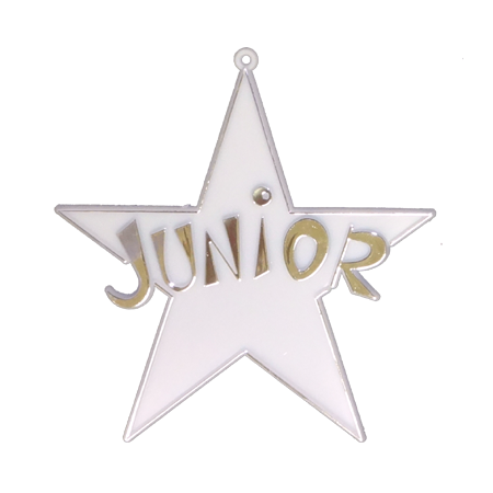 Junior Star - 4" - White/Metallic SIlver - 2 pc. pkg.