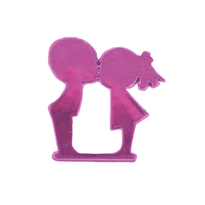 Li'l Sweethearts Charm - 1.75" - Metallic Hot Pink - 2 pc. pkg.