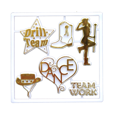 Mini Drill Team Pack - White/Metallic Gold - 6 pc. pkg.