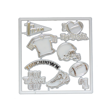 Mini Football Pack - White/Metallic Silver - 9 pc. pkg.