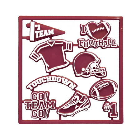 Mini Football Pack - Burgundy/White - 9 pc. pkg.