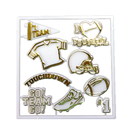 Mini Football Pack - White/Metallic Gold - 9 pc. pkg.