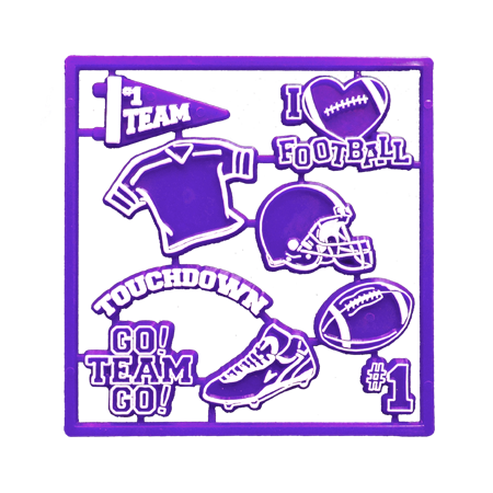Mini Football Pack - Purple/White - 9 pc. pkg.
