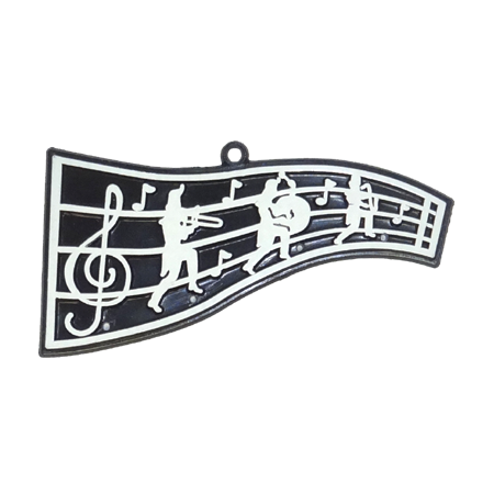 Musical Wave Charm - 3.5" - Black/White - 2 pc. pkg.