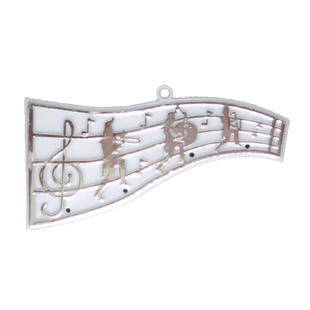 Musical Wave Charm - 3.5" - White/Metallic Silver - 2 pc. pkg.