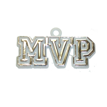 MVP Charm - 2" - White/Metallic Silver - 2 pc. pkg.
