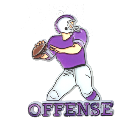 Offense Player - 2.25" - White/Purple - 2 pc. pkg.